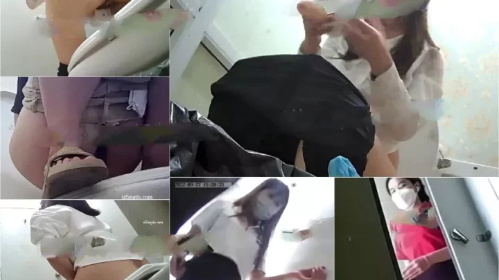 隠し撮り！トイレで無防備に放尿する美女
