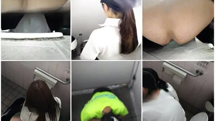 駅の個室トイレで盗撮！若い女性の秘密を暴く