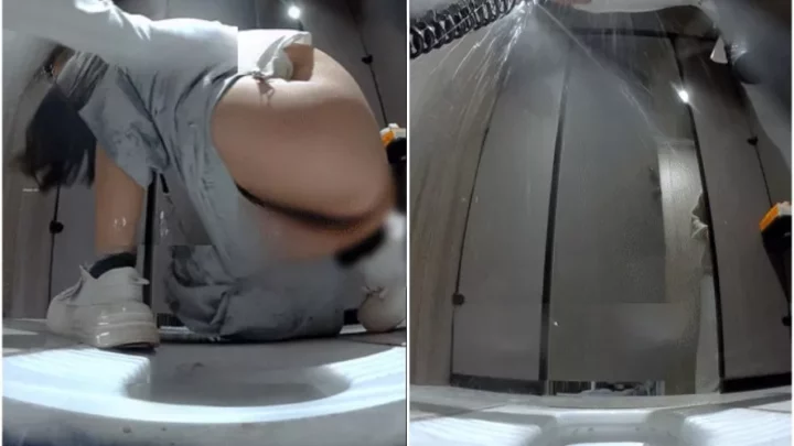 泥酔女性の災難！火鍋店トイレでハプニング隠し撮り