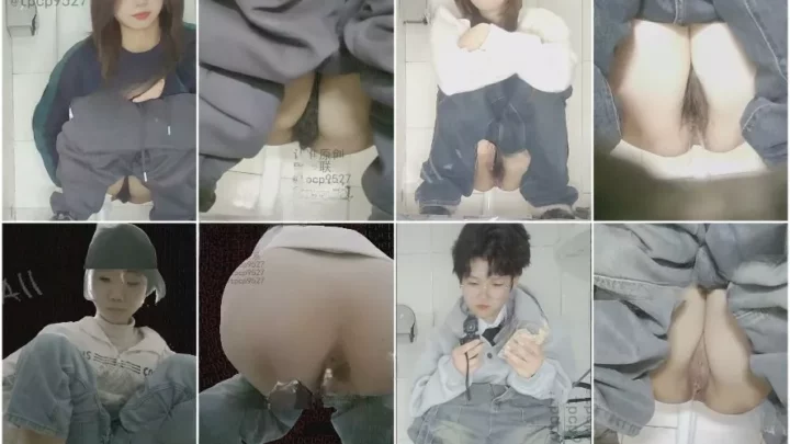 【流出】女子トイレ盗撮！白髪メガネ美女の屈辱