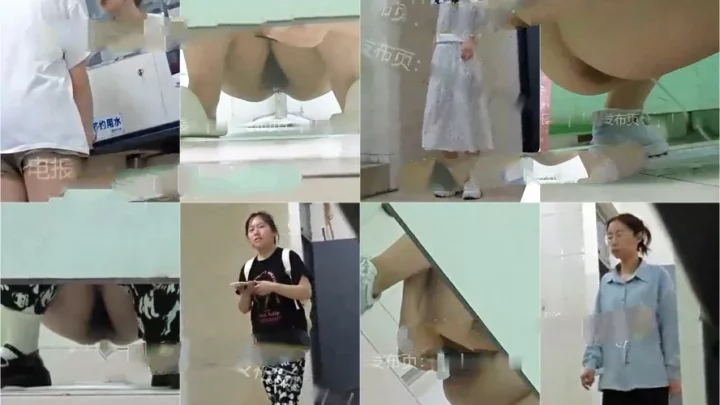 中国のトイレで捉えられた大胆な盗撮映像！