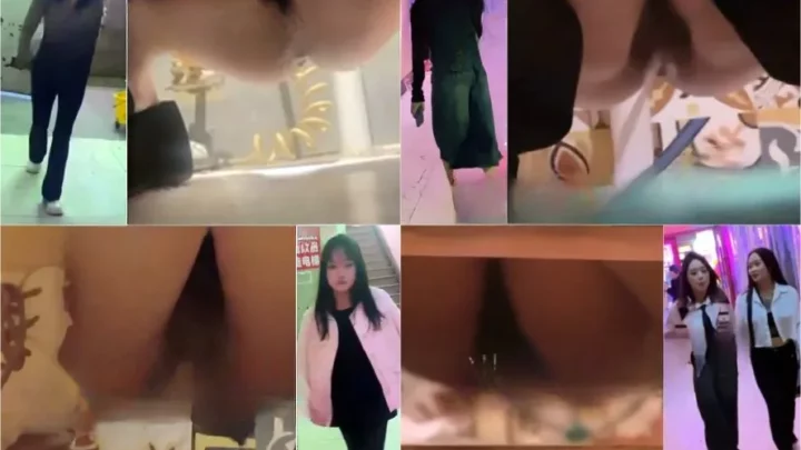 大胆不敵な中国娘！トイレで魅せる丸出しヒップ