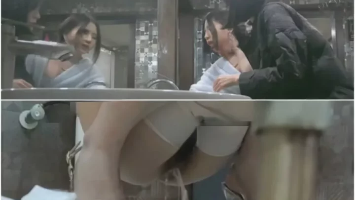 夜の密会：魅惑の青いドレスと盗撮の瞬間