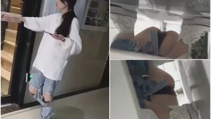 夜間学校のトイレで…美尻を盗撮された女子学生
