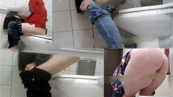 大胆不敵！個室トイレの隙間から覗かれる女子大生