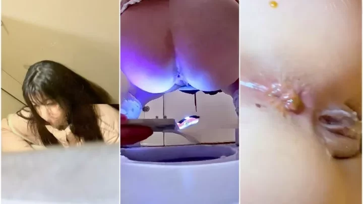 激レア流出！個室トイレで魅せる無毛白虎