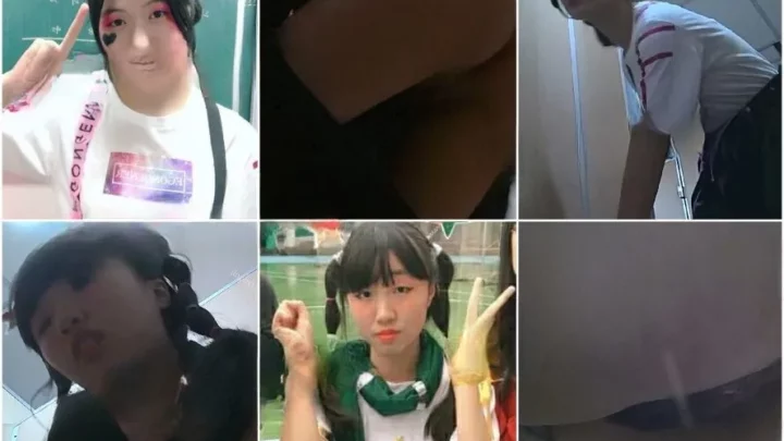 アートフェス裏！可愛いJKトイレ盗撮ツインテ2人組
