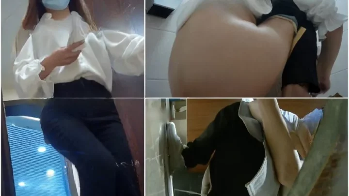 女子トイレ盗撮！美女が試着室でまさかの放尿
